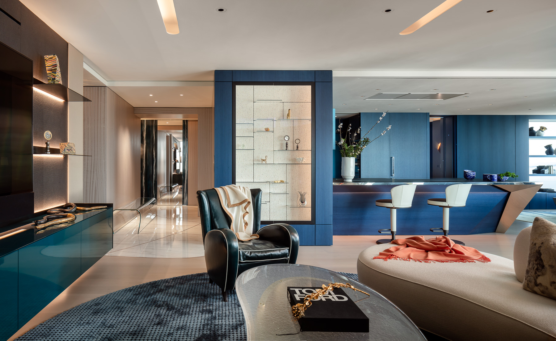 Scott Hargis Interior Design Photographer Blue Living Room in San Francisco by Bayon Design