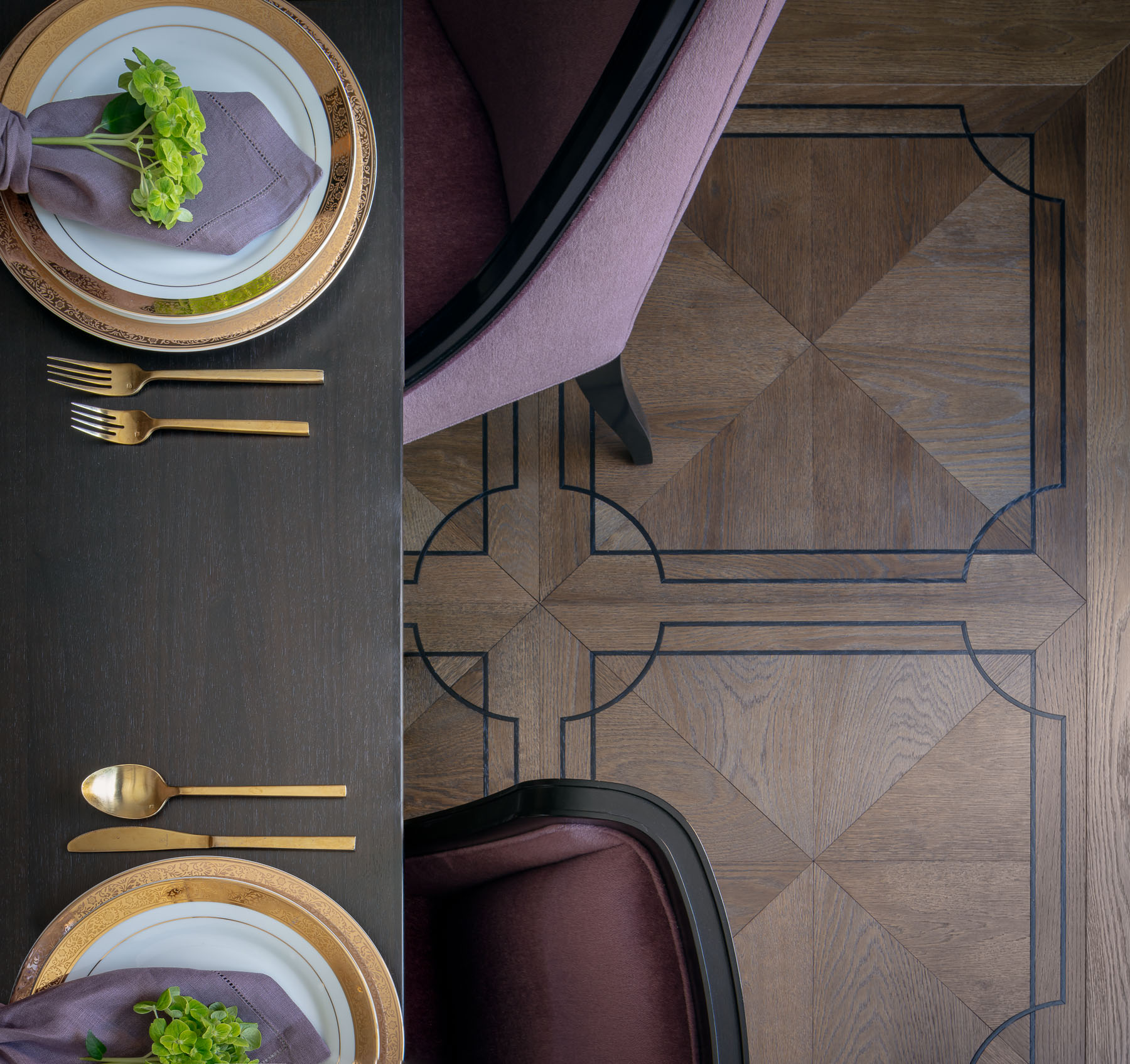 Scott Hargis Interior Design Photographer Dining Room Floor Detail in Piedmont California